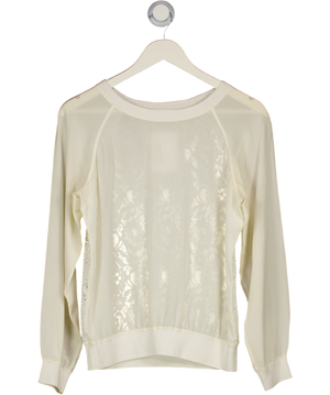 Club Monaco White  Lace Long Sleeve Top UK XS