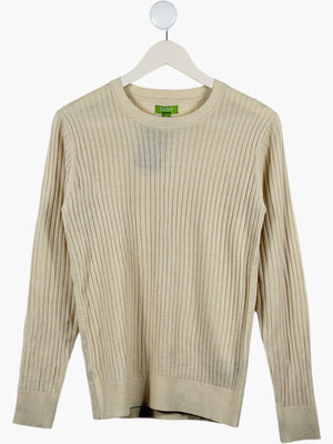 FERAUD Cream Limited Edition Ribbed Sweater UK M