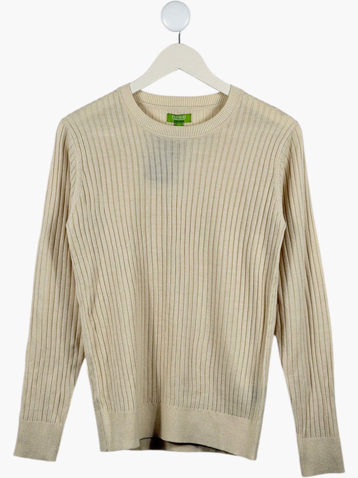 FERAUD Cream Limited Edition Ribbed Sweater UK M