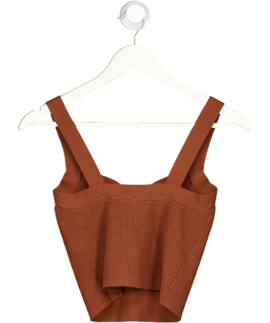 Abercrombie & Fitch Brown Ottoman Sweetheart Ribbed Tank Top UK M