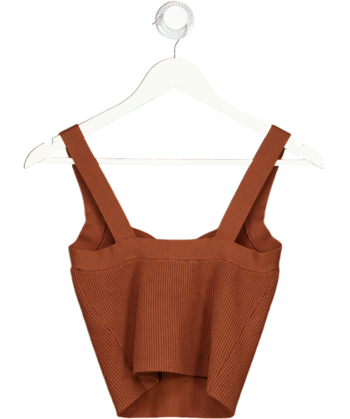 Abercrombie & Fitch Brown Ottoman Sweetheart Ribbed Tank Top UK M