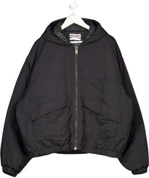 WEEKDAY Black Relaxed Nylon Bomber Jacker UK L