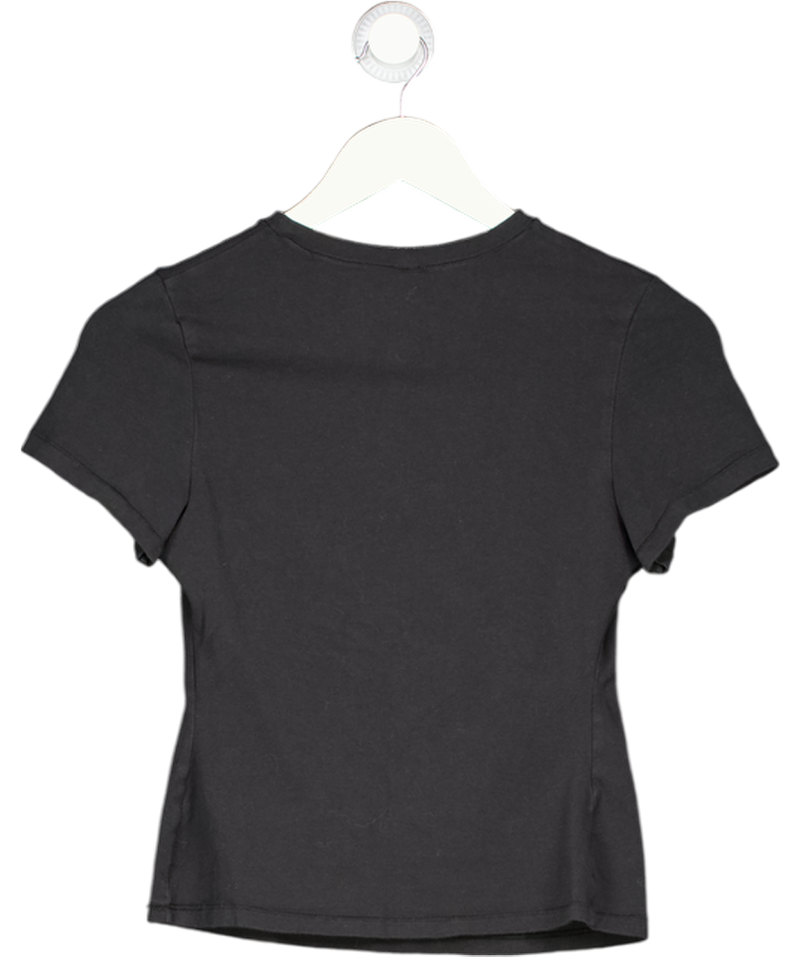 SKIMS Black Fitted Round Neck T-shirt UK M