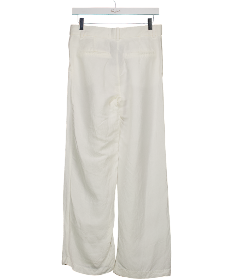H&M White Straight Leg Trousers UK 10
