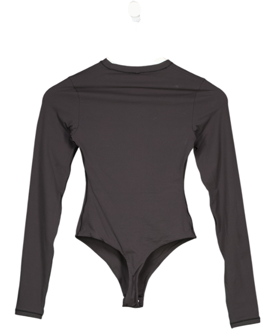 SKIMS Charcoal Grey Fis Everybody Long Sleeve Bodysuit UK XS