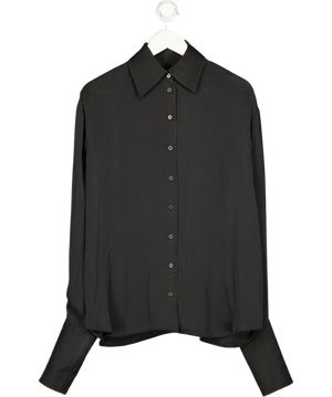 HELSA Black The Relaxed Silk Shirt UK S