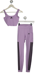adidas Purple Light Support Tank Top And Leggings Set UK XS/S