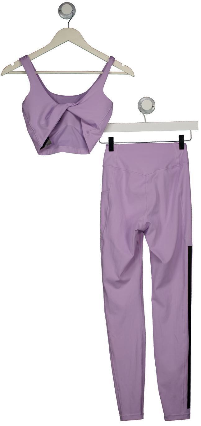 adidas Purple Light Support Tank Top And Leggings Set UK XS/S