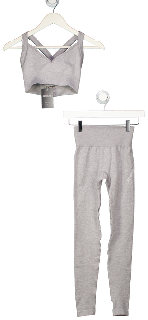 Bo + Tee Grey Super Sculpt Seamless Cross-back Set UK XS