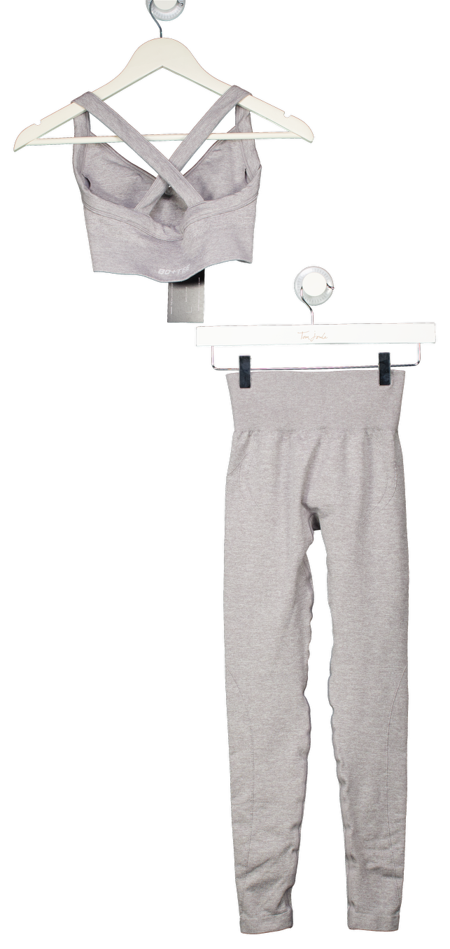 Bo + Tee Grey Super Sculpt Seamless Cross-back Set UK XS