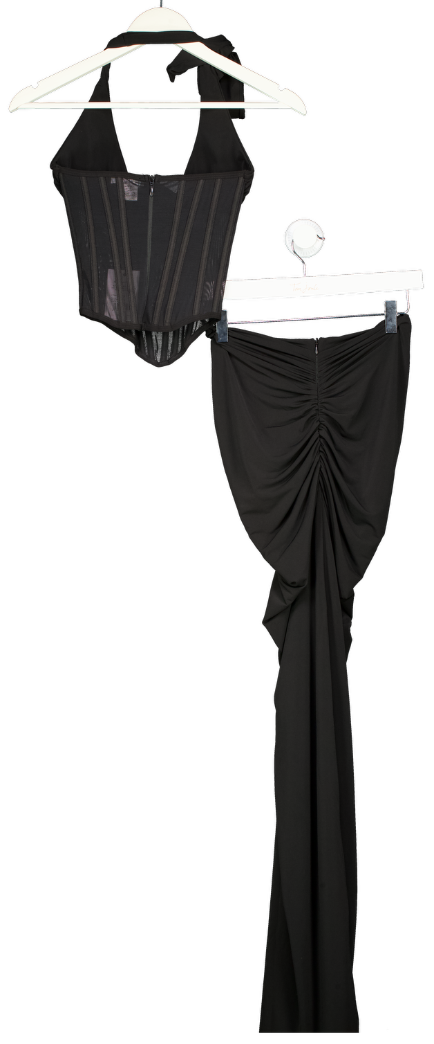 Sydney Lane Black Grace Maxi Skirt And Corset Set UK XS