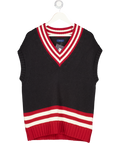 GANT Blue Navy Blue/ Red Knit Cricket Vest In Cream UK S