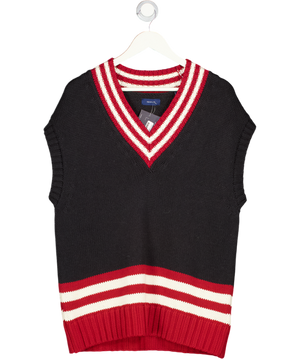 GANT Blue Navy Blue/ Red Knit Cricket Vest In Cream UK S