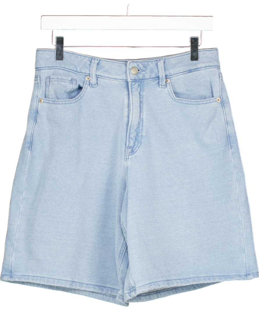 GOOD AMERICAN Jeanius Good Ease Bermuda Shorts In Mid Blue W27