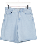 GOOD AMERICAN Jeanius Good Ease Bermuda Shorts In Mid Blue W27