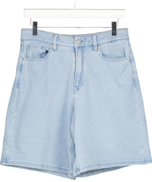 GOOD AMERICAN Jeanius Good Ease Bermuda Shorts In Mid Blue W27