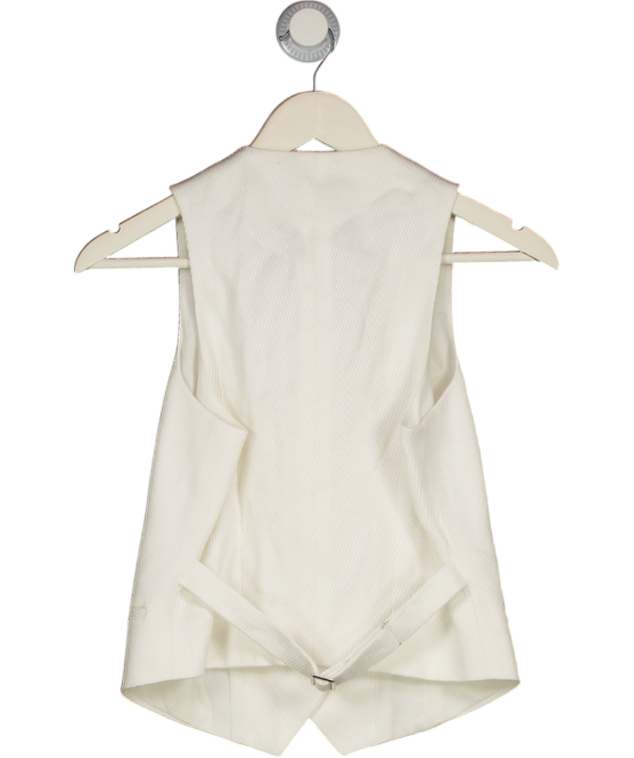 REISS White Alyx Linen Rich Waistcoat UK 8
