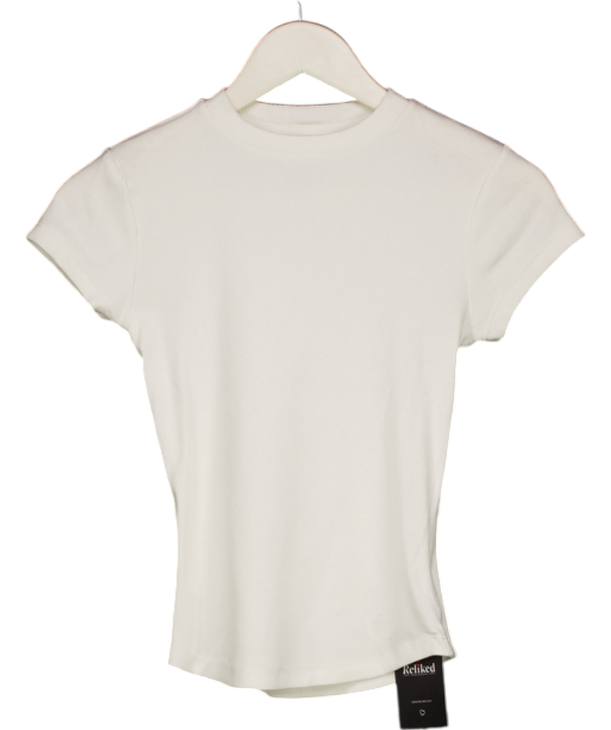 River Island White Short Sleeve Baby Tee UK S