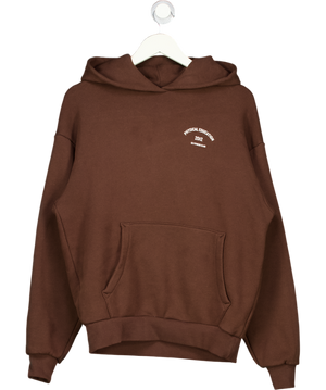 GYMSHARK Brown Physical Education Logo Hoodie UK S