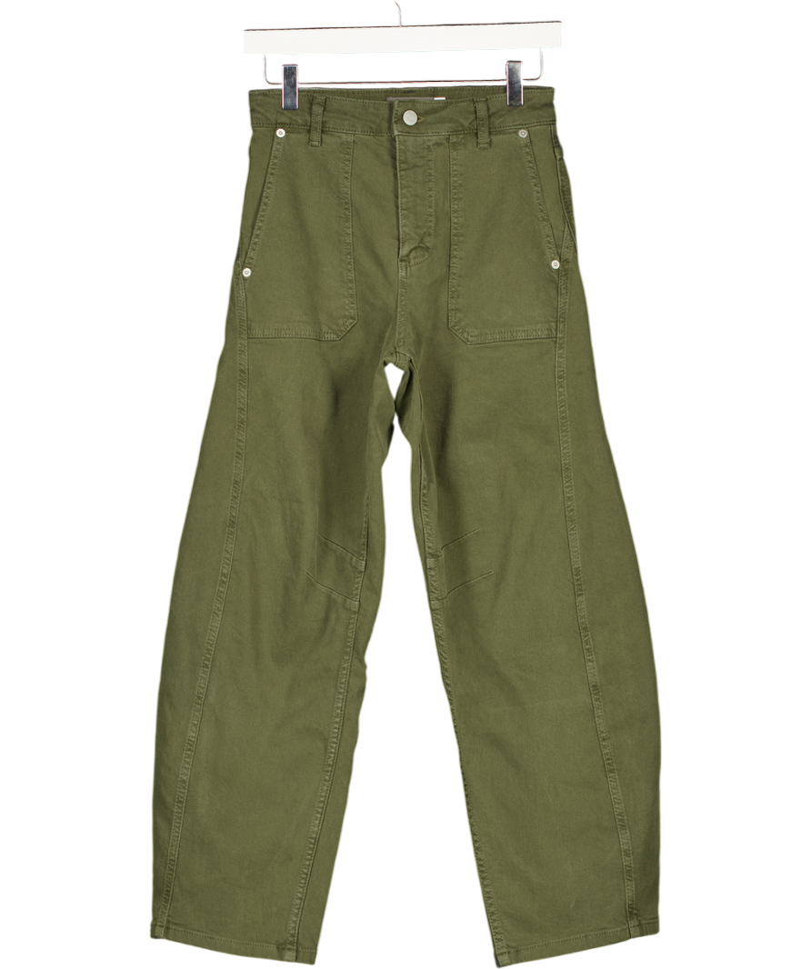 MINT VELVET Khaki Green Utility Barrel Jeans UK 6