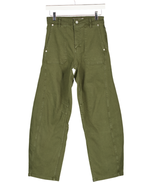 MINT VELVET Khaki Green Utility Barrel Jeans UK 6