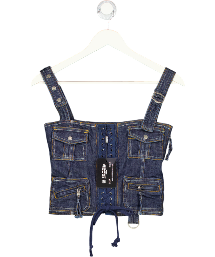 JADED LONDON London Blue Denim Cargo Top UK 6
