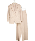 QUIZ 2-piece Beige Embellished Blazer And Wide Leg Trouser Suit UK 6