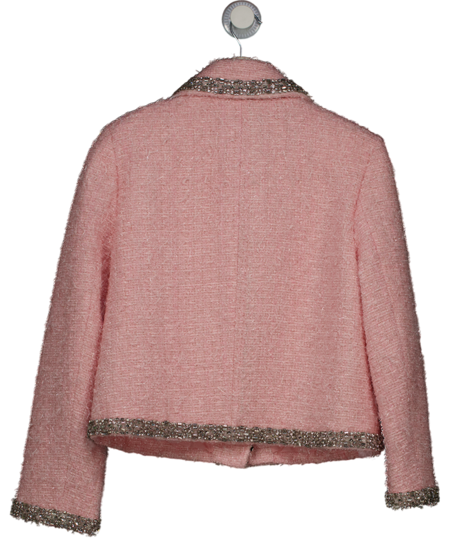 HORTONS ENGLAND Boucle Embellished Jacket Pink UK 12
