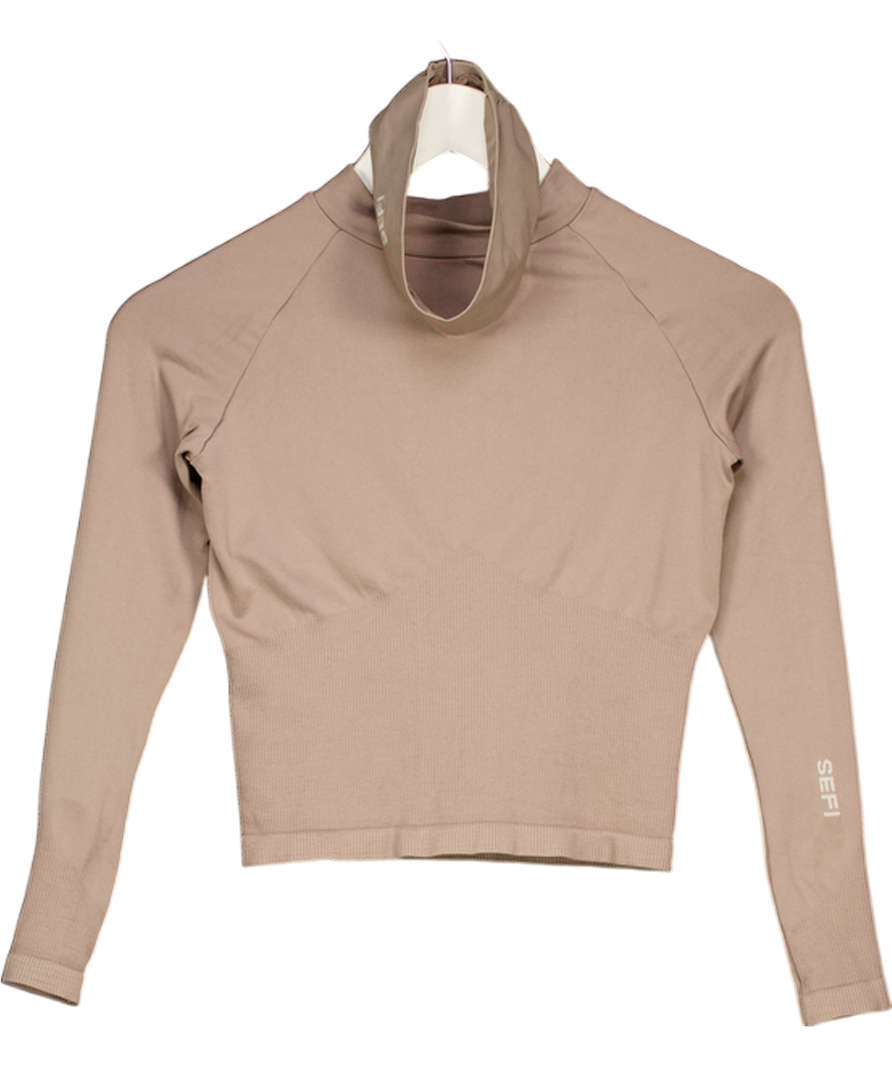 SEFI Brown Compression Long Sleeve Top And Headband Set UK XS