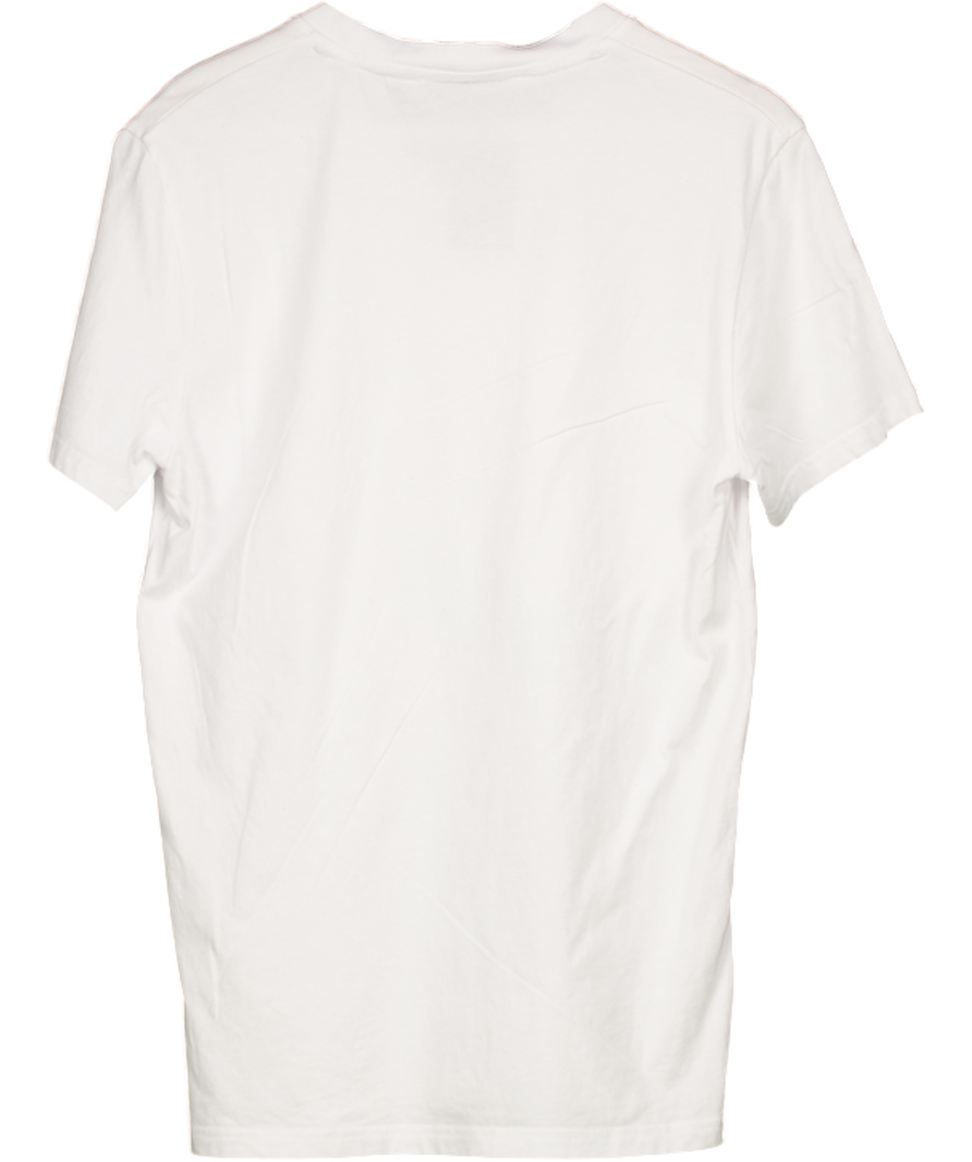 SUPERDRY White V-neck Vintage Logo Emblem UK L
