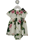 DOLCE & GABBANA White Rose Print Dress With Bloomers 9-12 Months