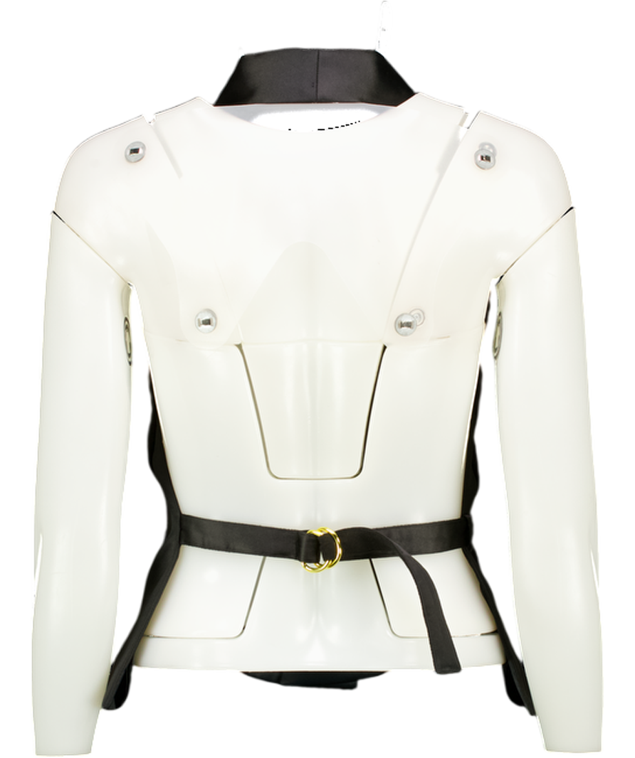 RONNY KOBO Black Ovale Balck Satin Trim Backless Tux Waistcoat UK S