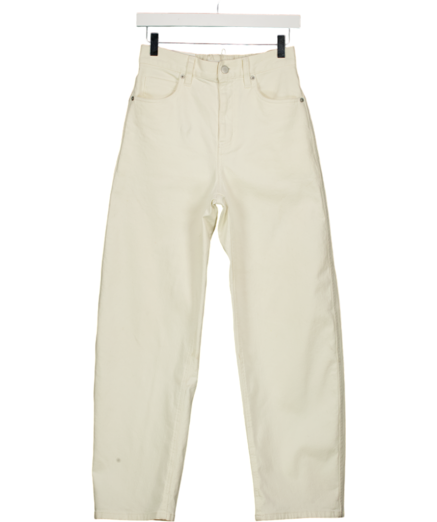 OAK + FORT Cream Regular Length Twill Barrel Leg Pant UK XS