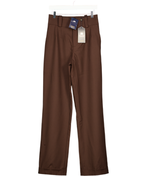 HOLLAND COOPER Brown High Waisted Wide Leg Trouser Walnut Twill UK 10