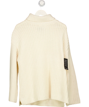 WYSE LONDON Cream Coralie Chunky Roll Neck Jumper - Ivory UK XL