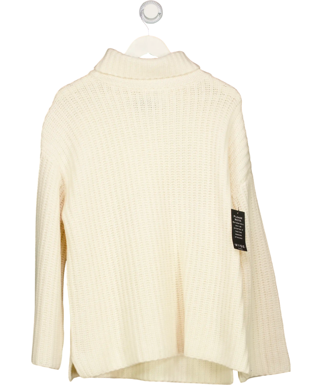 WYSE LONDON Cream Coralie Chunky Roll Neck Jumper - Ivory UK XL