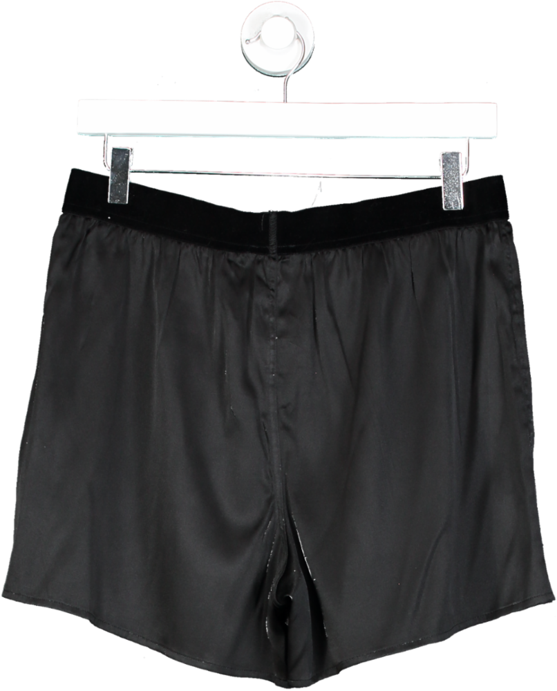 Tom Ford Black Velvet-trimmed Stretch-silk Shorts UK M