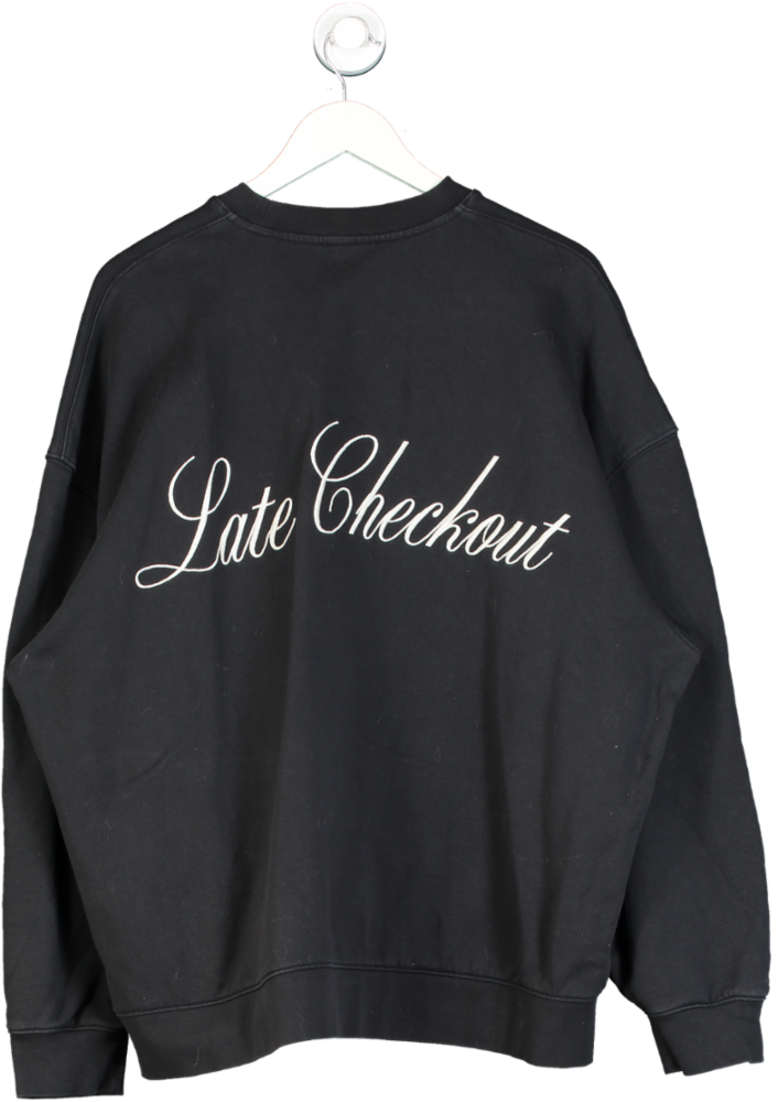 FRAME Black X Ritz Late Checkout Embroidered Sweatshirt UK L