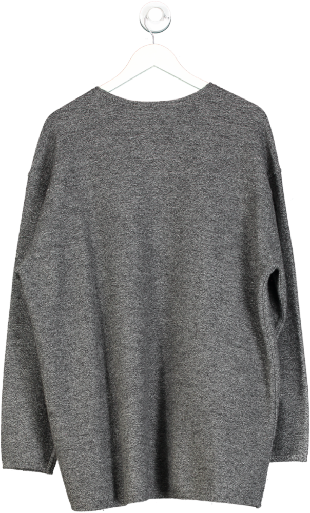 cos Grey Round Neck Wool Jumper UK M