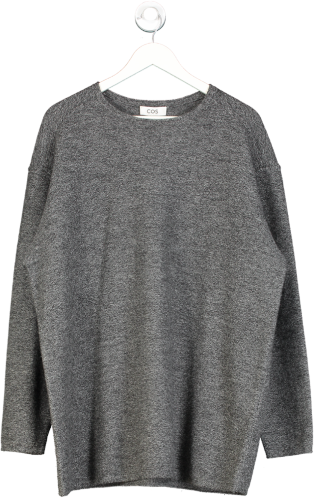 cos Grey Round Neck Wool Jumper UK M
