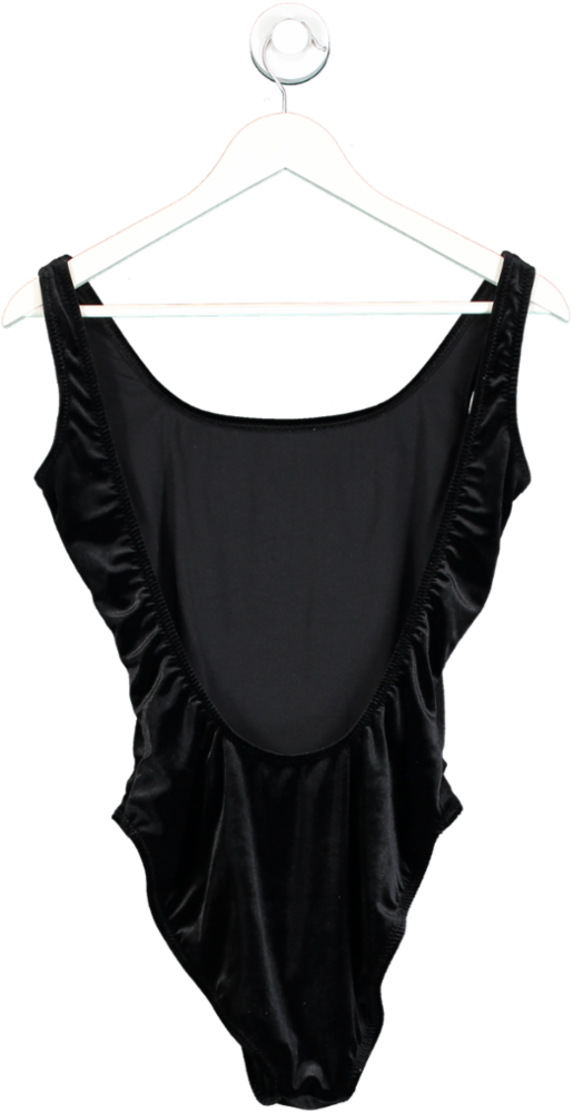 Norma Kamali Black Mio Velvet Swimsuit UK M