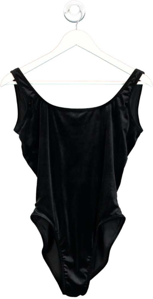 Norma Kamali Black Mio Velvet Swimsuit UK M