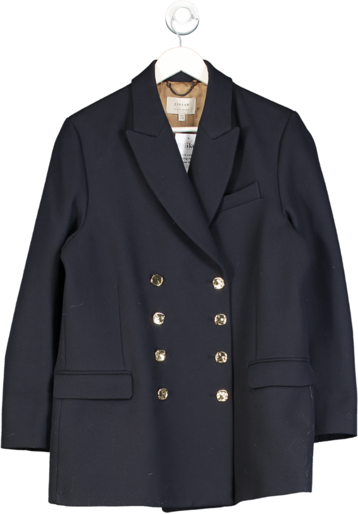 Jigsaw Blue Military Jacket UK 12