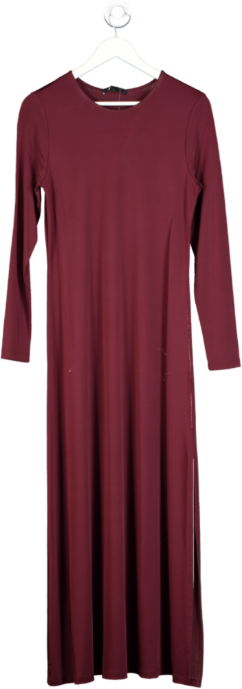AllSaints Red Katlyn Long Sleeve Stretch Maxi Dress UK 12