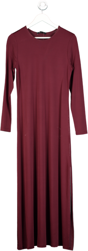AllSaints Red Katlyn Long Sleeve Stretch Maxi Dress UK 12