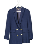 Holland Cooper Blue Double Breasted Linen Blazer UK 8