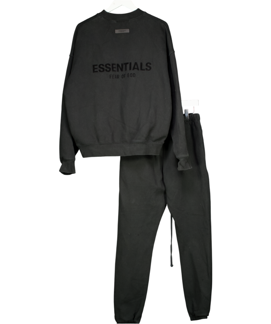 Fear of God Essentials 2-piece Black Sweatshirt (uk M) And Jogger (uk S) Set UK S/M