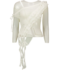 Outcast White Ruffle Top UK S