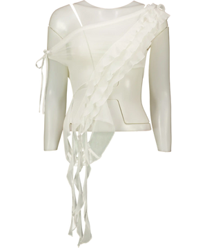 Outcast White Ruffle Top UK S