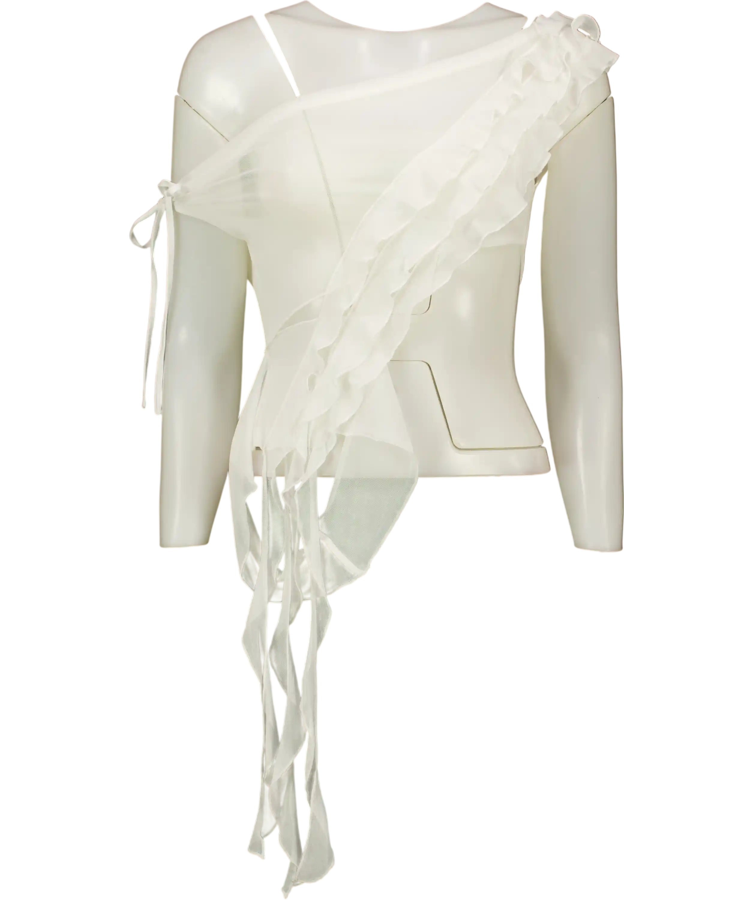 Outcast White Ruffle Top UK S
